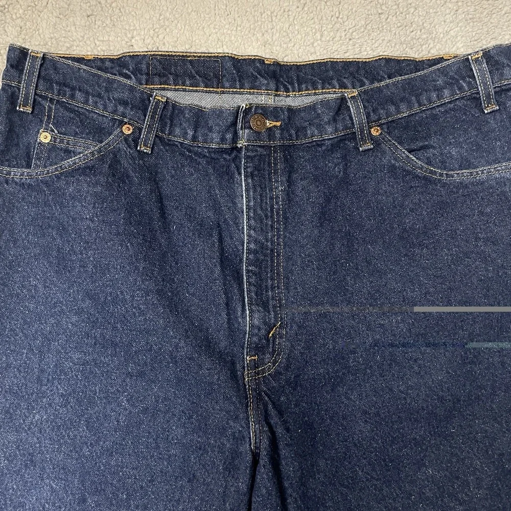 Vintage 90s Levi's 550 Jeans Mens 42x32 Relaxed Tapered Blue Denim Orange Tab